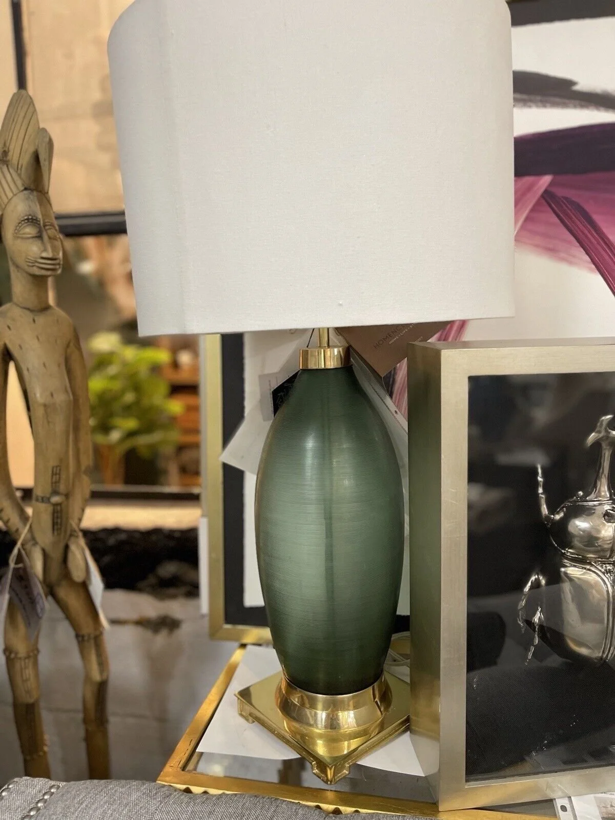 Etched glass table hot sale lamp